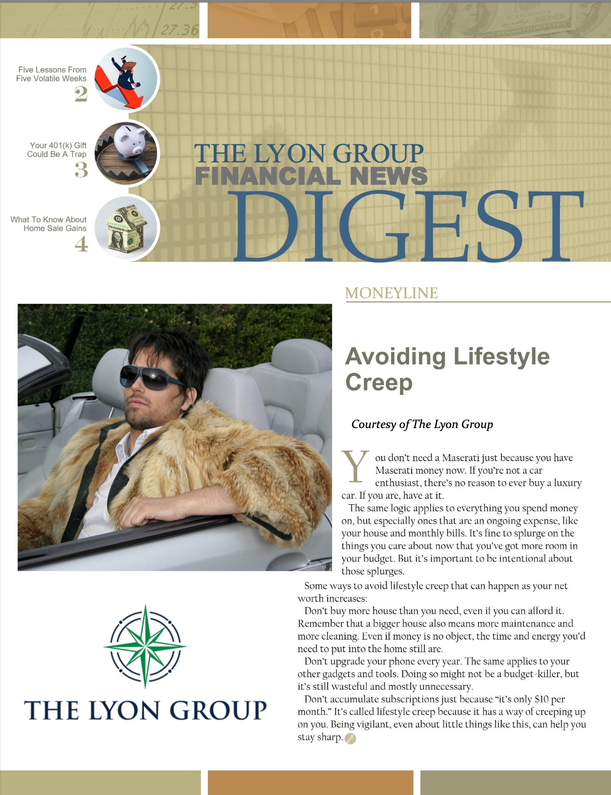 Avoiding lifestyle creep